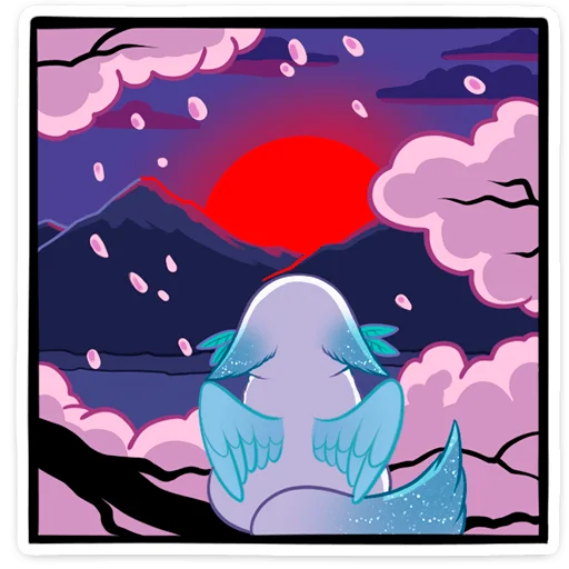 🌅 Стикер «зимняя минто» для Telegram