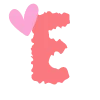 💗 Эмодзи «Розовые буквы с сердечками и без» для Telegram