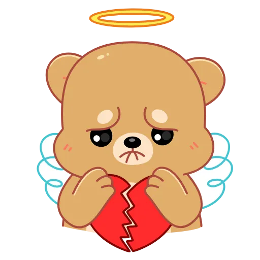 💔 Эмодзи «😘 Анимированный набор эмоджи с Мишкой из Одноклассников (» для Telegram