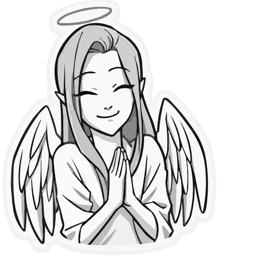 😇 Эмодзи «ЧБ Ангелица» для Telegram
