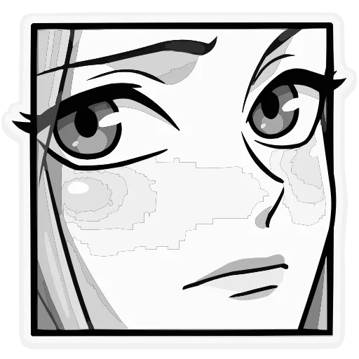 😔 Эмодзи «ЧБ Ангелица» для Telegram