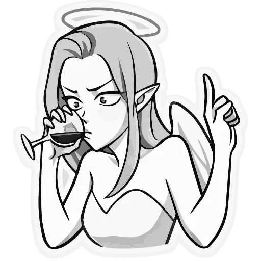 🍷 Эмодзи «ЧБ Ангелица» для Telegram