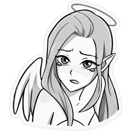 🥺 Эмодзи «ЧБ Ангелица» для Telegram