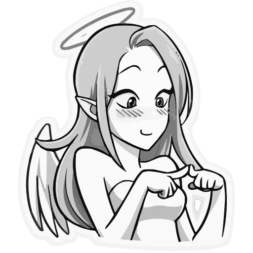 ☺️ Эмодзи «ЧБ Ангелица» для Telegram