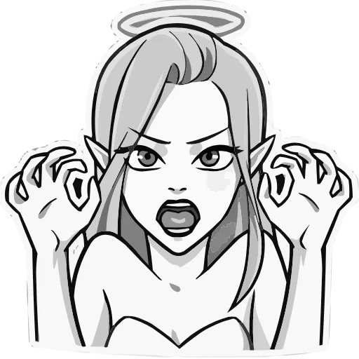 👻 Эмодзи «ЧБ Ангелица» для Telegram