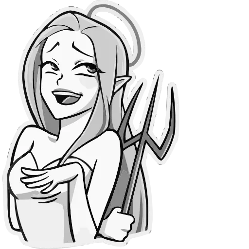 😁 Эмодзи «ЧБ Ангелица» для Telegram