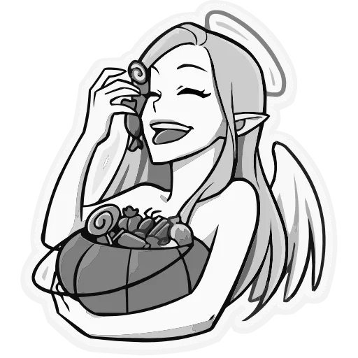 😄 Эмодзи «ЧБ Ангелица» для Telegram