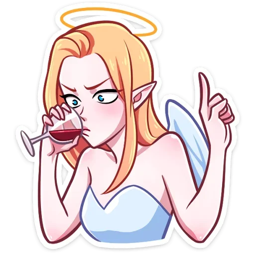 🍷 Стикер «Ангелица без надписей» для Telegram