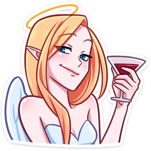 🍷 Стикер «Ангелица но без надписей» для Telegram