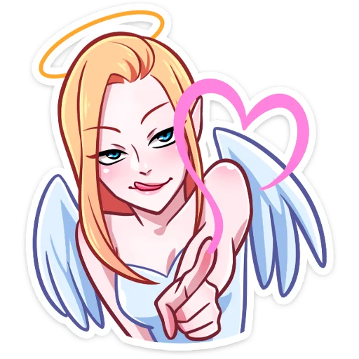 ❤️ Стикер «Ангелица но без надписей» для Telegram