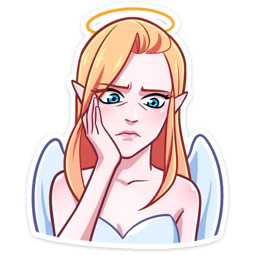 😟 Стикер «Ангелица но без надписей» для Telegram
