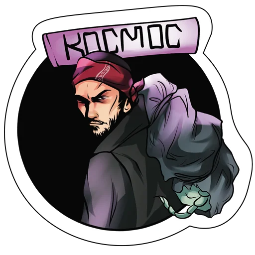 😈 Стикер «MNOGOZNAAL X GLOBAL RAVE» для Telegram