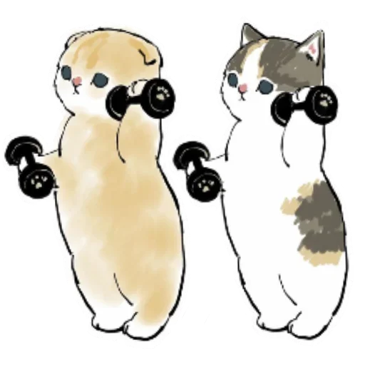 🏋‍♀ Стикер «Коты mofu_sand» для Telegram