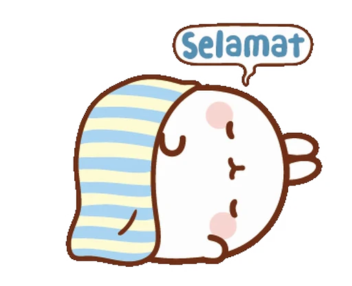 💤 Стикер «Molang Happiness is here!» для Telegram