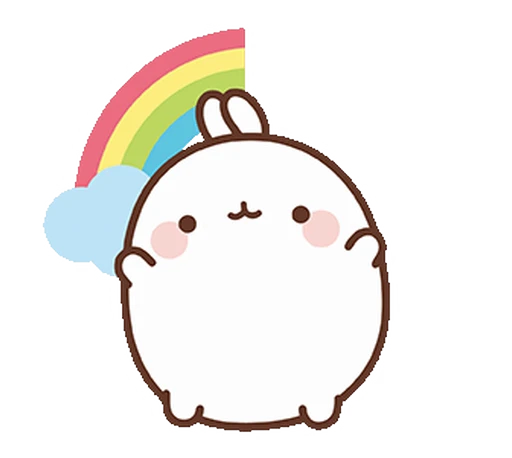 🌈 Стикер «Molang Happiness is here!» для Telegram
