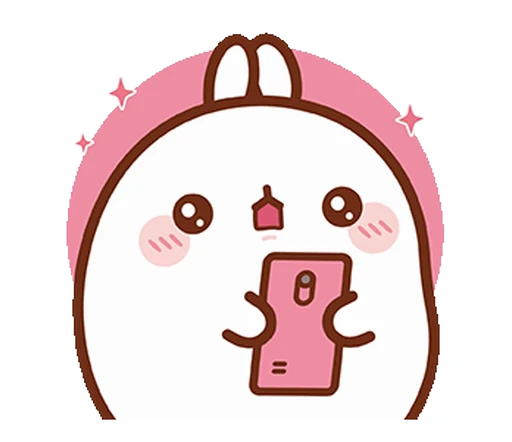📱 Стикер «Molang Happiness is here!» для Telegram