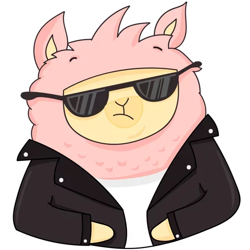 😎 Стикер «Лама Молли - любит рейвы и эзотерику» для Telegram