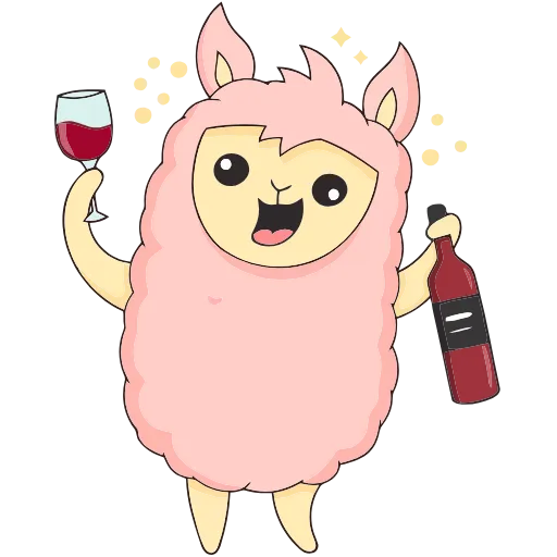 🍷 Эмодзи «Лама Молли» для Telegram