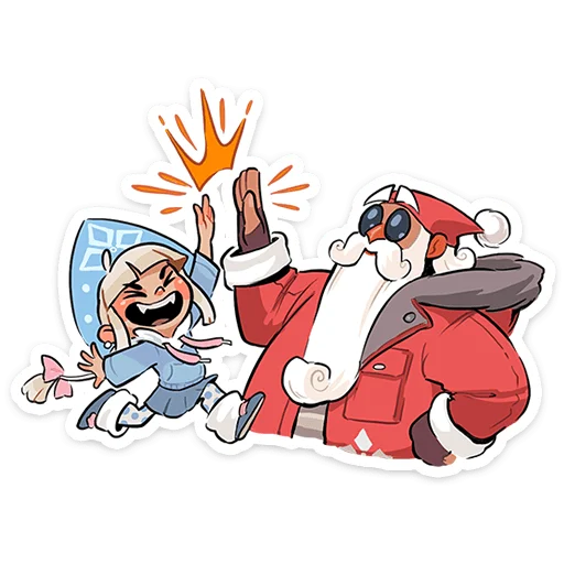 🙏 Стикер «Дед Мороз и Снегурочка» для Telegram