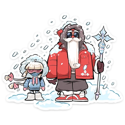 🥶 Стикер «Дед Мороз и Снегурочка» для Telegram