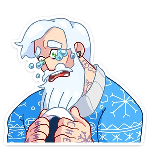 😭 Стикер «Мистер Мороз» для Telegram