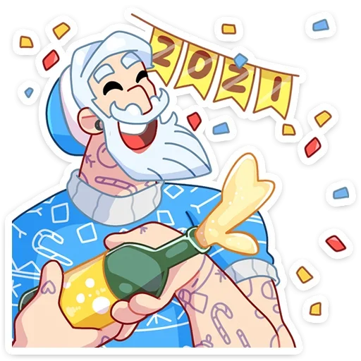 🥳 Стикер «Мистер Мороз» для Telegram