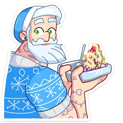 🥗 Стикер «Мистер Мороз» для Telegram