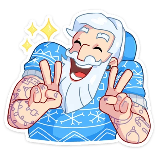 ✌️ Стикер «Мистер Мороз» для Telegram