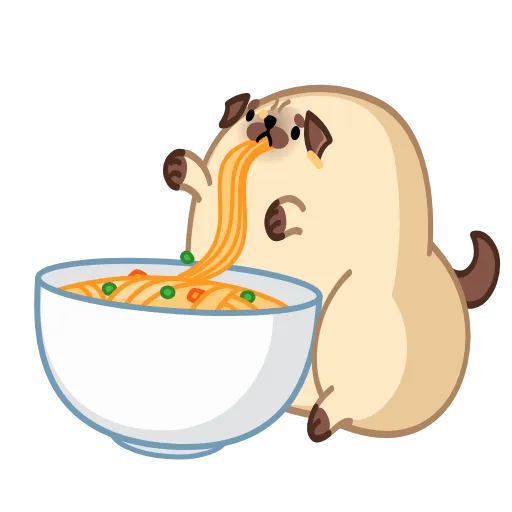 🍜 Эмодзи «Мопс Моши» для Telegram