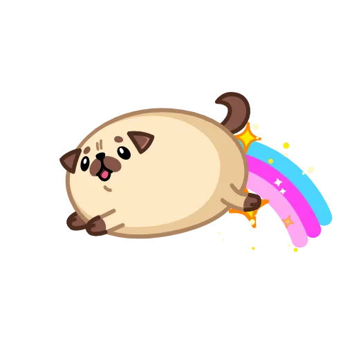 🦄 Эмодзи «Мопс Моши» для Telegram