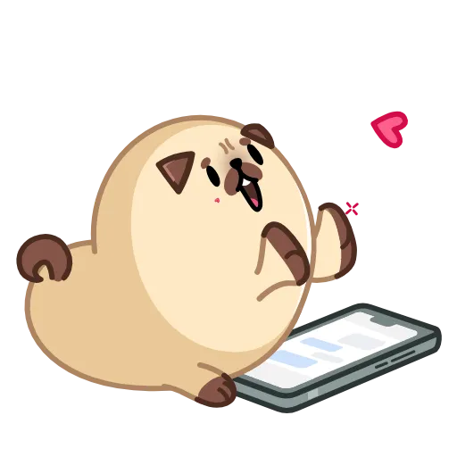 ❤️ Эмодзи «Мопс Моши» для Telegram