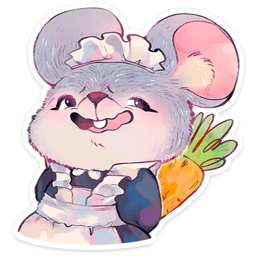 🐭 Стикер «Мышка Мэйд» для Telegram