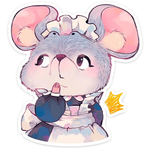 🐭 Стикер «Мышка Мэйд» для Telegram