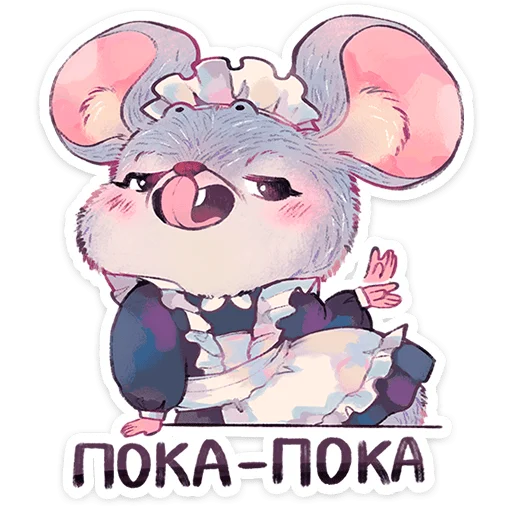 🐭 Стикер «Мышка Мэйд» для Telegram