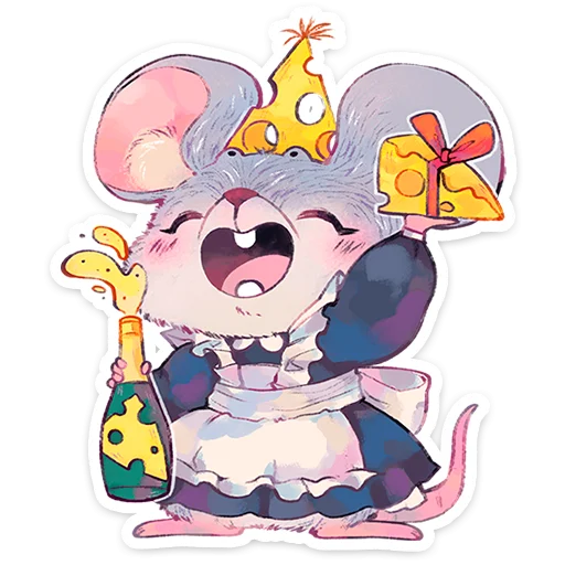 🐭 Стикер «Мышка Мэйд» для Telegram