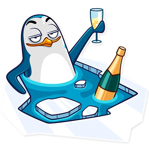 🍾 Стикер «Mr Penguin» для Telegram