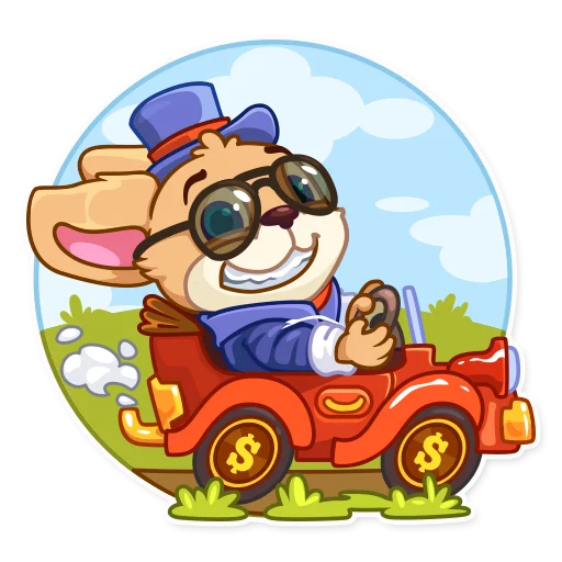 🚗 Стикер «Mr. Pup» для Telegram
