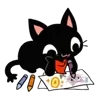 😌 Эмодзи «Черный кот» для Telegram