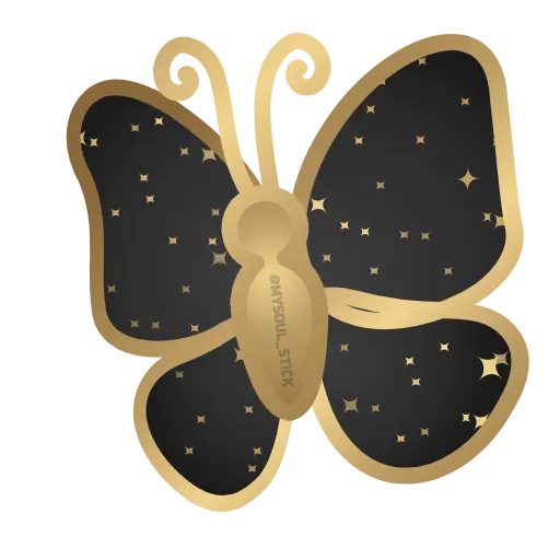 🦋 Стикер «Golden Dust Font» для Telegram