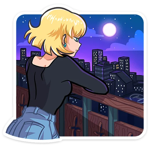 👱‍♀️ Стикер «Наоко» для Telegram