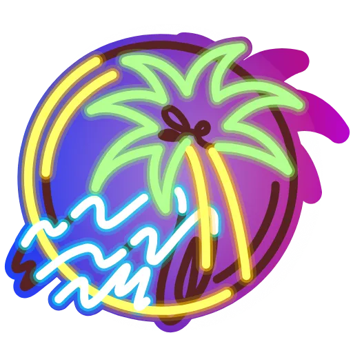 🌴 Стикер «Neon Classic» для Telegram