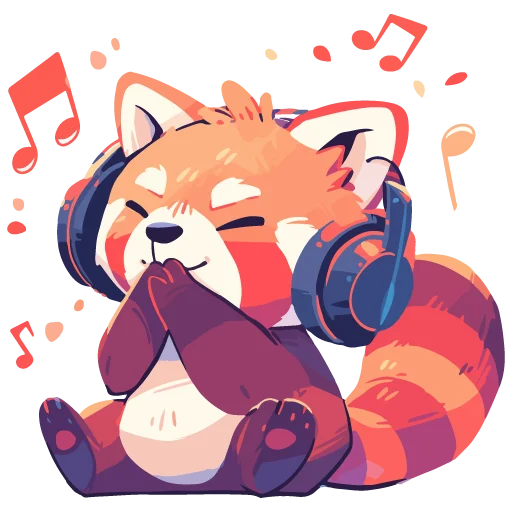 🎧 Стикер «Red pandas» для Telegram
