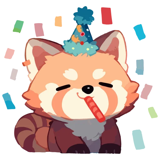 🥳 Стикер «Red pandas» для Telegram