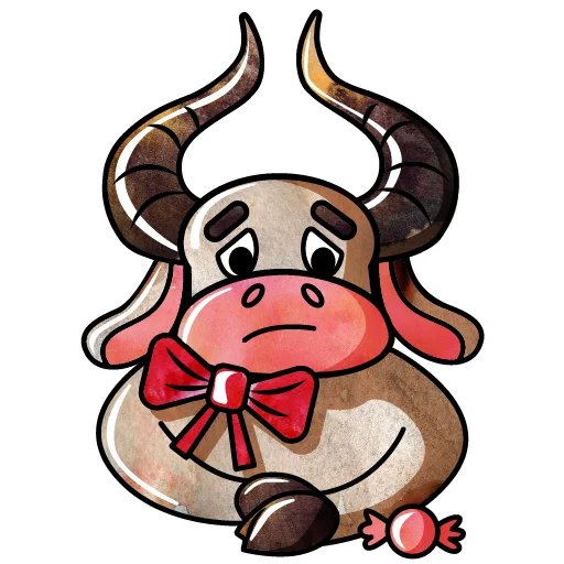 🐮 Стикер «новогодний бык» для Telegram
