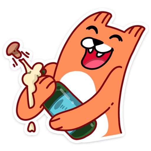 🍾 Стикер «С Новым Лисом с новым годом&;» для Telegram