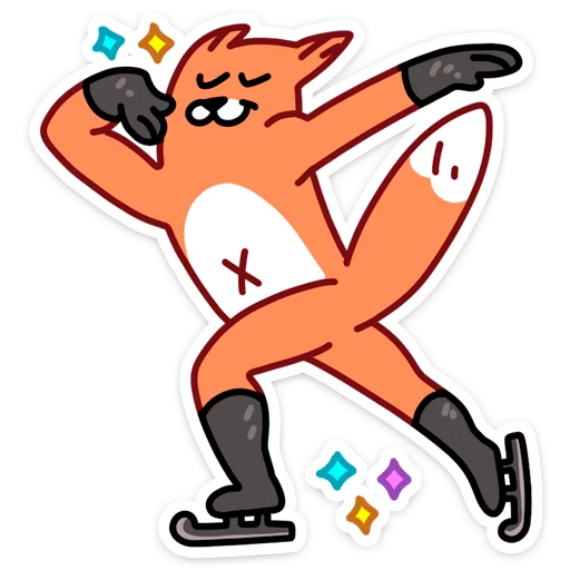 ⛸ Стикер «С Новым Лисом с новым годом&;» для Telegram