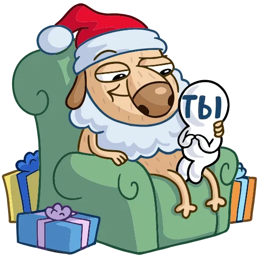 ☺ Эмодзи «Новогодний Дигги» для Telegram