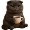 ☕️ Эмодзи «Котик Нонг Дум» для Telegram