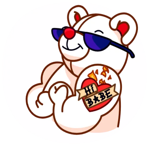 ❤️ Стикер «Nonromantic bear» для Telegram