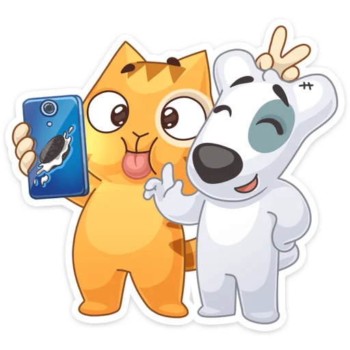 🤪 Стикер «Персик и Спотти любят OREO» для Telegram